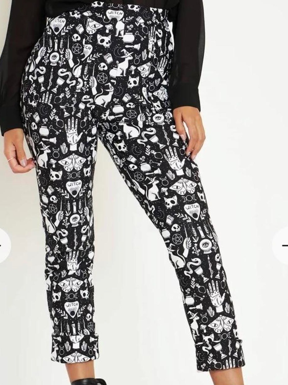 🖤 Witch’s Altar Cuffed Pants 🕷️BlackMilk💀 Grunge ⛓️ Goth ⛓️ Halloween ⛓️ Whimsy